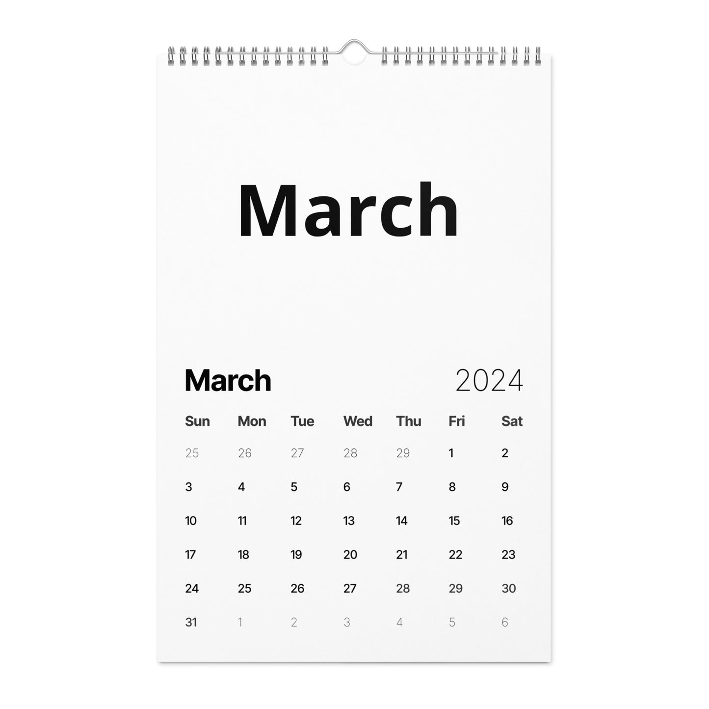 Wall calendar (2024)